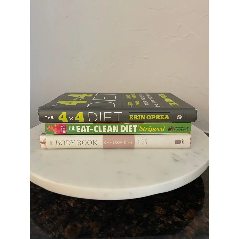 Diet/clean eating book lot includes The‎ Body Book, The Eat Clean Diet, 4x4 Diet